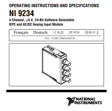 National Instruments  NI9234  IEPE and AC/DC Analog Input Module