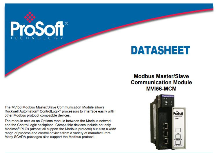 PROSOFT  MVI56-MCM Modbus Master/Slave Communication Module
